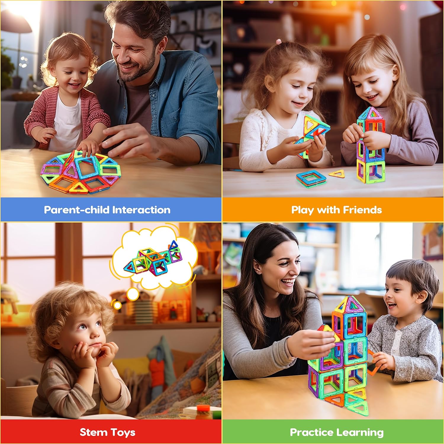 Detalle de Pincush Blocchi Magnetici Educativi per Bambini — 42 pezzi STEM Montessori