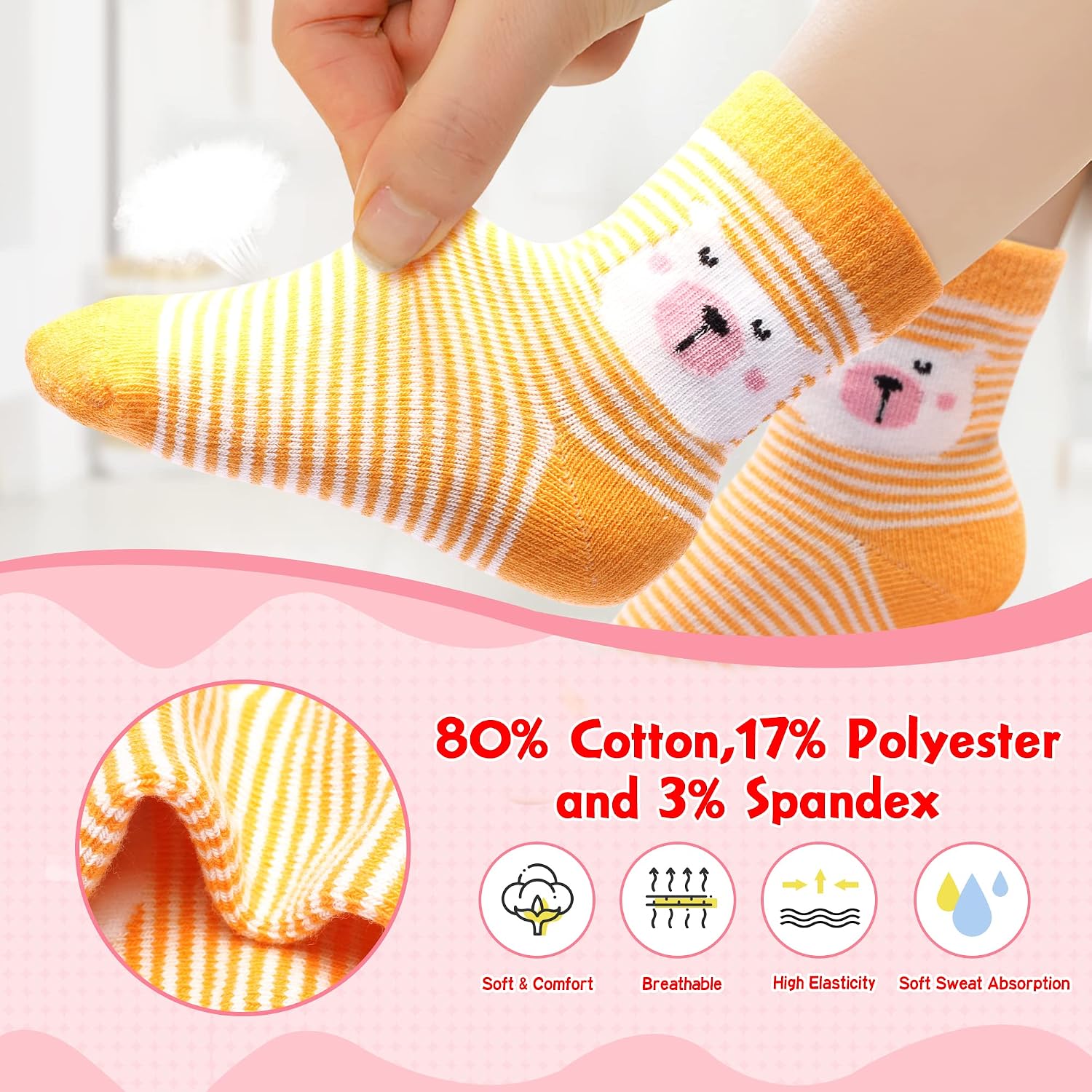 Detalle 1 de HYzgb Toddler Grip Socks, 12-Pack