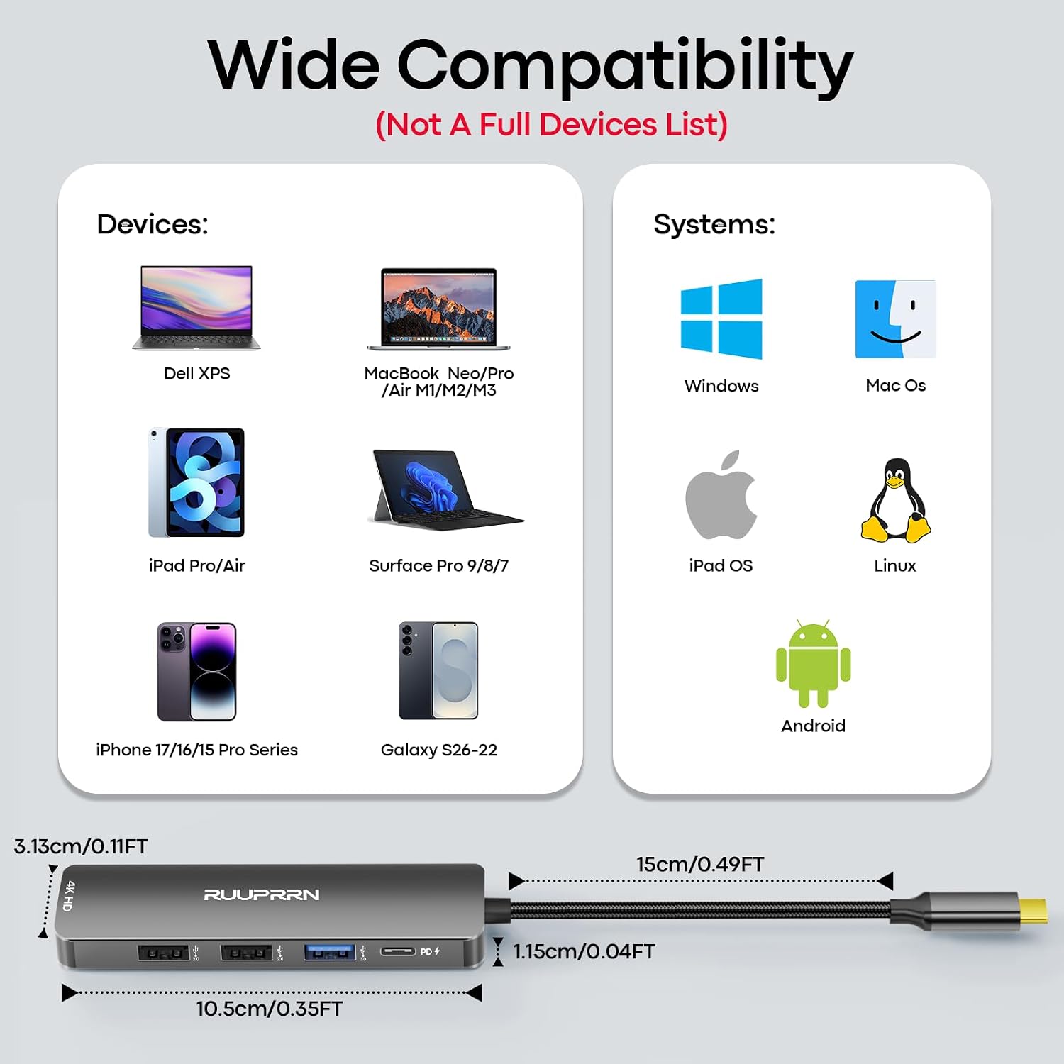 Thumbnail 6 de RUUPRRN USB-C hub 5-in-1