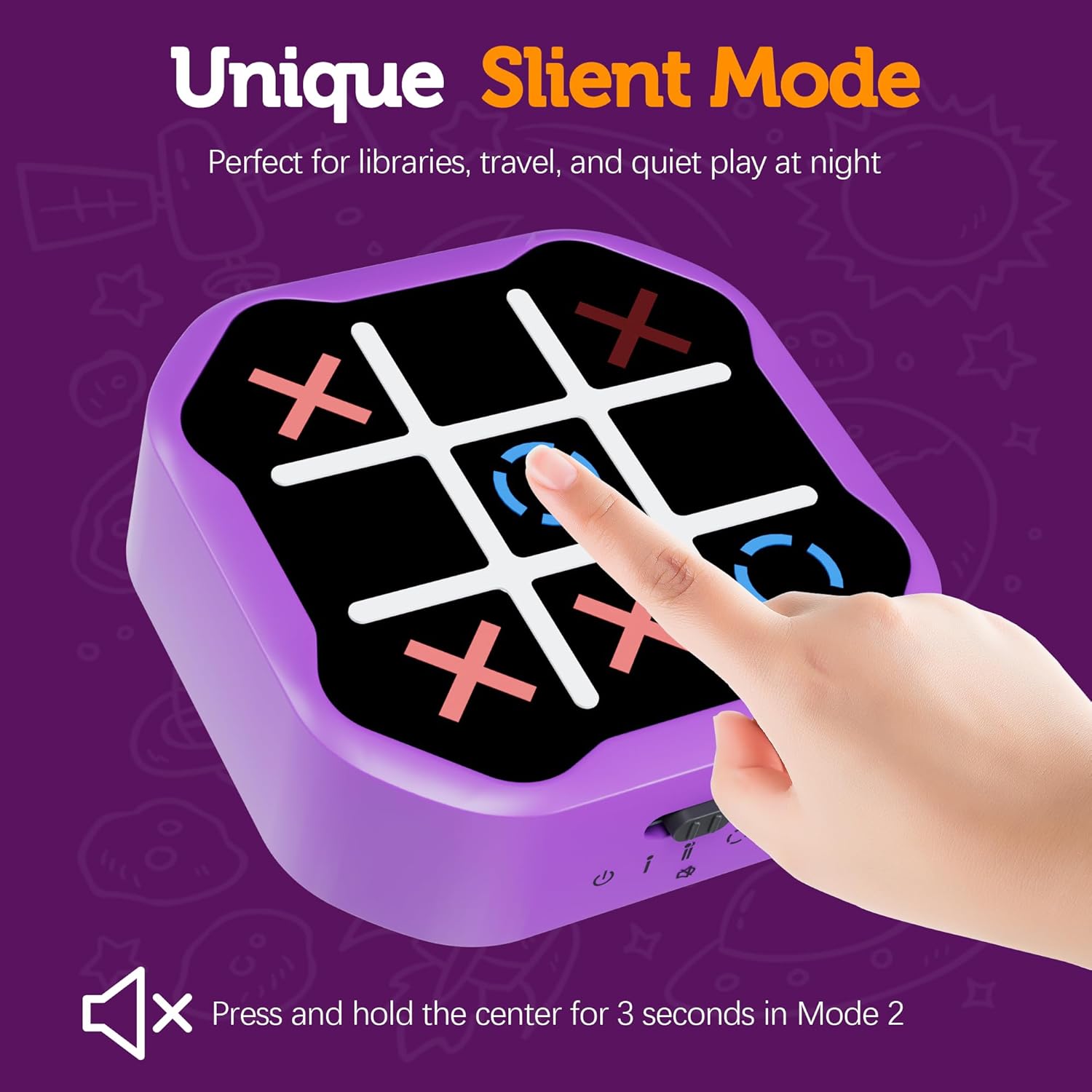 Detalle 2 de 3-in-1 Electronic Tic Tac Toe Toy – Family Travel Game
