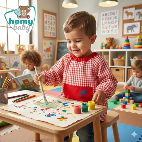 Thumbnail 7 de HOMYBABY Babi Escolar Infantil 4-5 años (110 cm): bata unisex con puños elásticos, bolsillo central y diseño cómodo