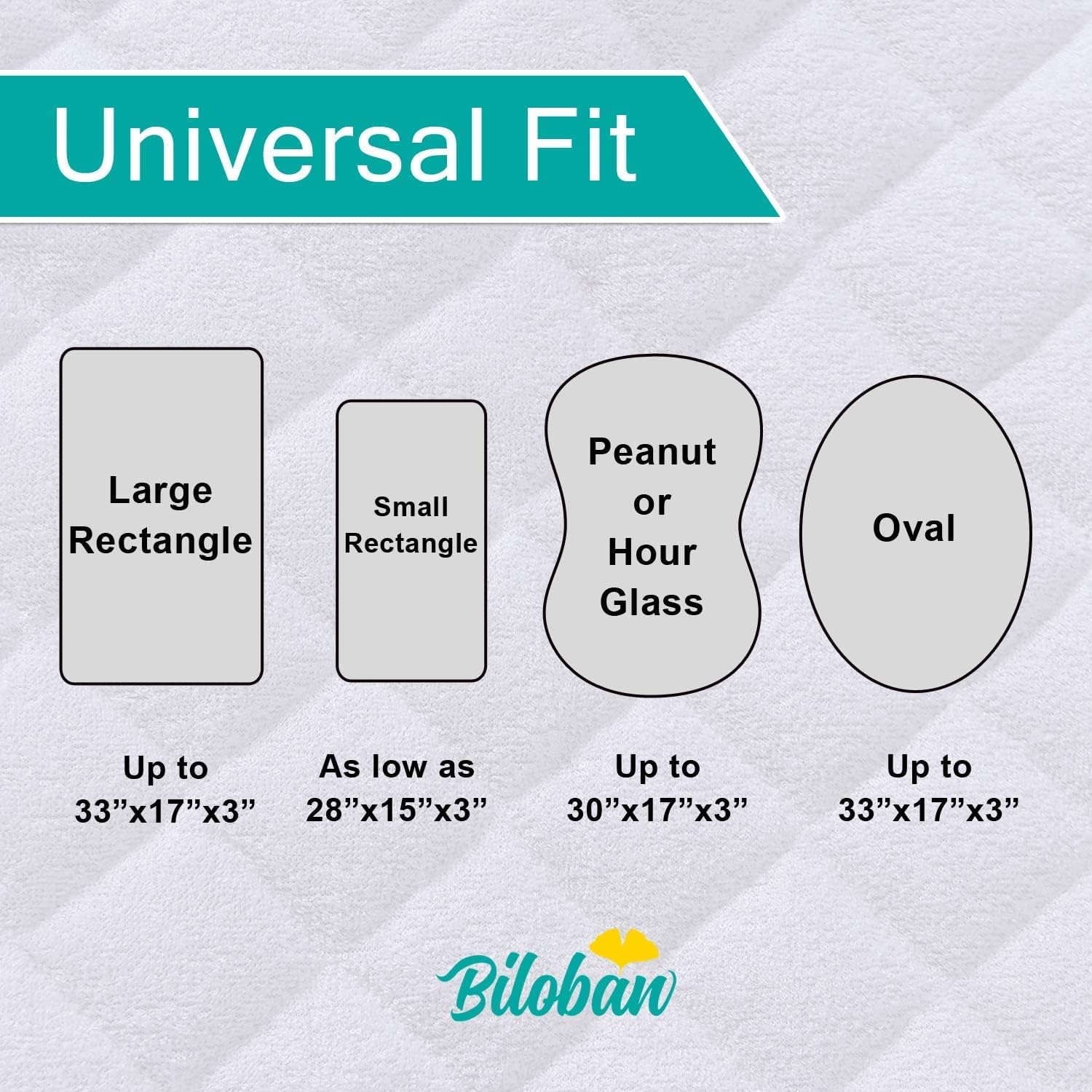 Thumbnail 3 de Biloban 33 x 17-Inch Bassinet Mattress Pad Covers, Waterproof Quilted 2-Pack