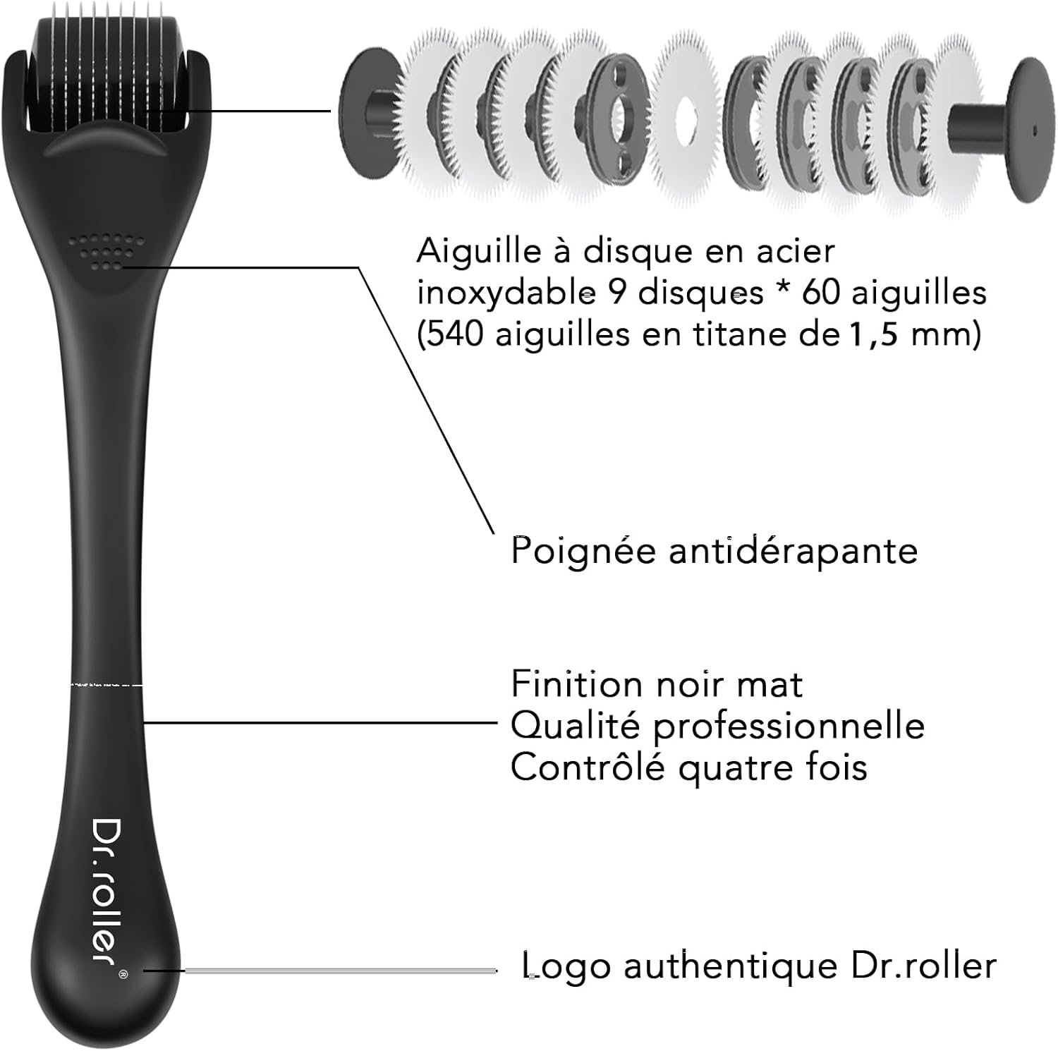 Thumbnail 1 de Dr.roller Derma Roller Cheveux 1,5 mm — Microneedling pour barbe et croissance capillaire