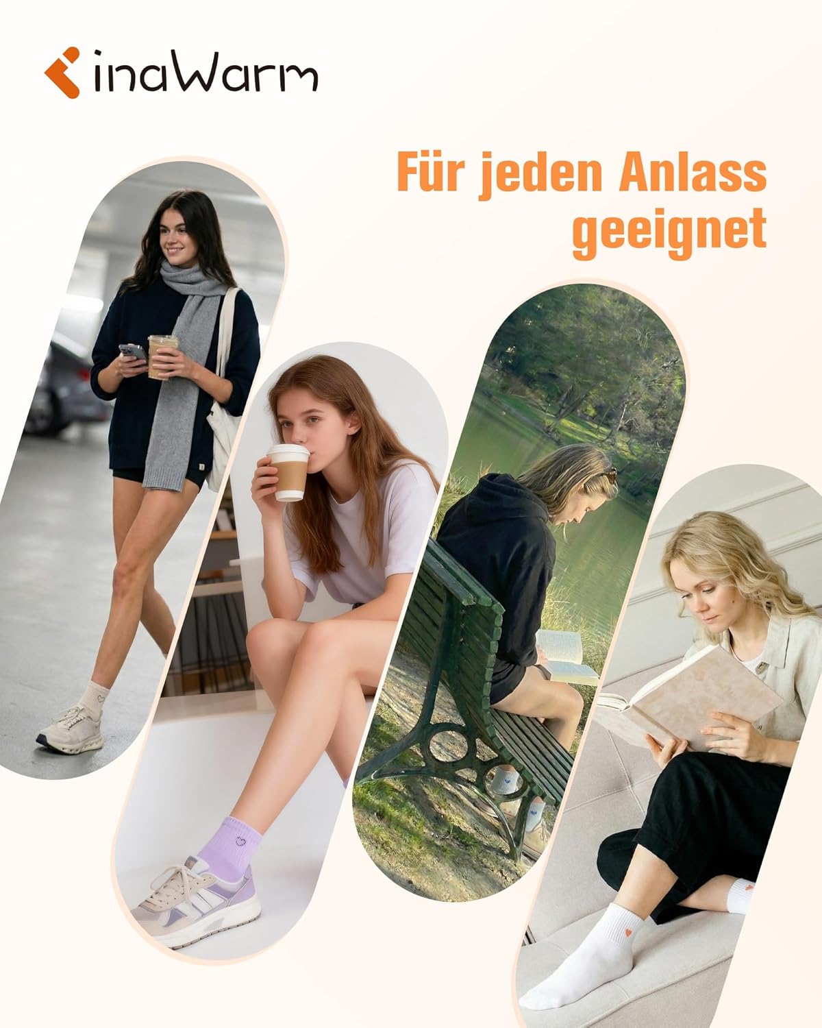 Thumbnail 6 de inaWarm Sneaker Socken Damen – Baumwolle Quarter Socken im 5er Geschenkset