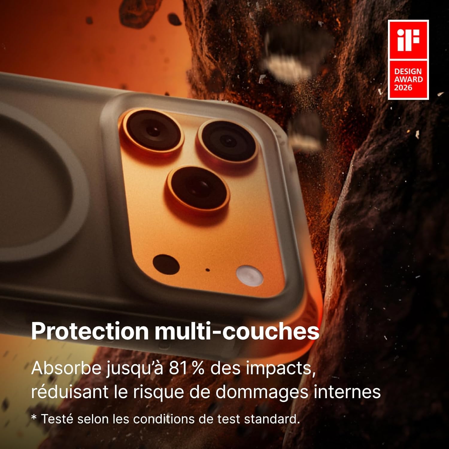 Thumbnail 1 de RHINOSHIELD Coque MagSafe compatible iPhone 17 Pro Max AirX Protection à coussin d’air — Gris Vibrant