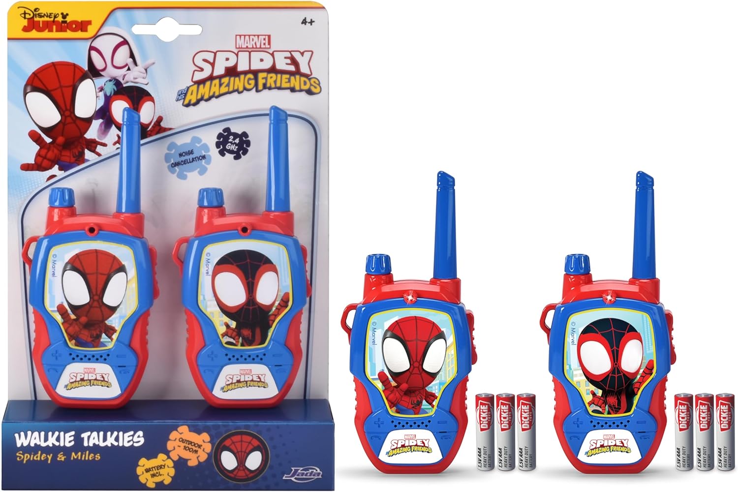 Detalle 2 de Jada Walkie Talkie Spidey y Miles Morales 100m