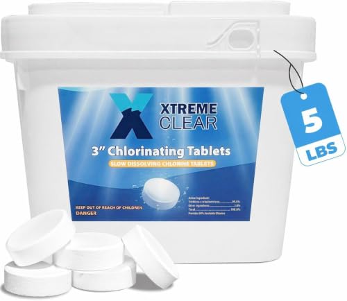 Detalle de Xtremeclear 3" Swimming Pool Chlorine Tablets – 99% Pure Tri-Chlor, Long-Lasting, 5-Pound Bucket (XtremepowerUS)