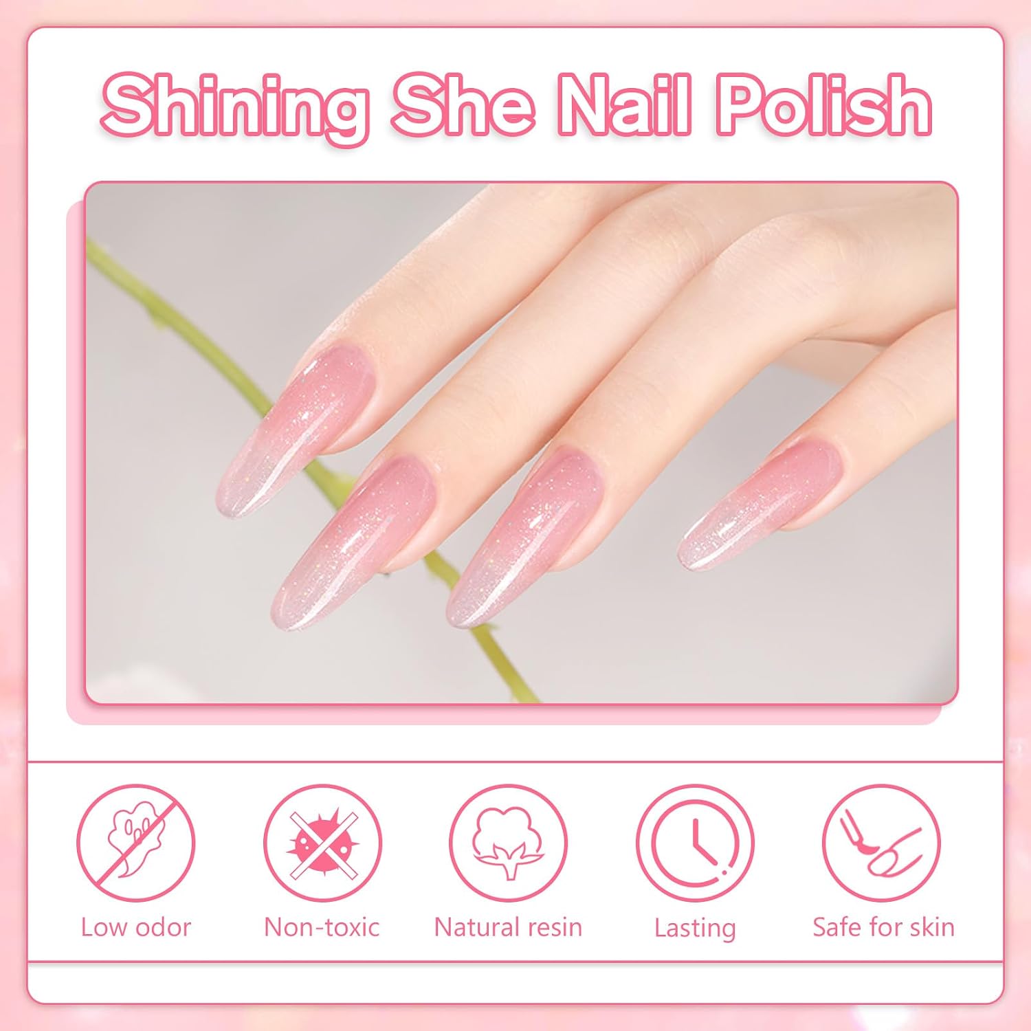 Thumbnail 4 de Shining She UV-Glitzer-Jelly-Nagellack (6 Farben) – holografischer Schimmer in Nude-Rosa, Soak-off Gel, 8 ml