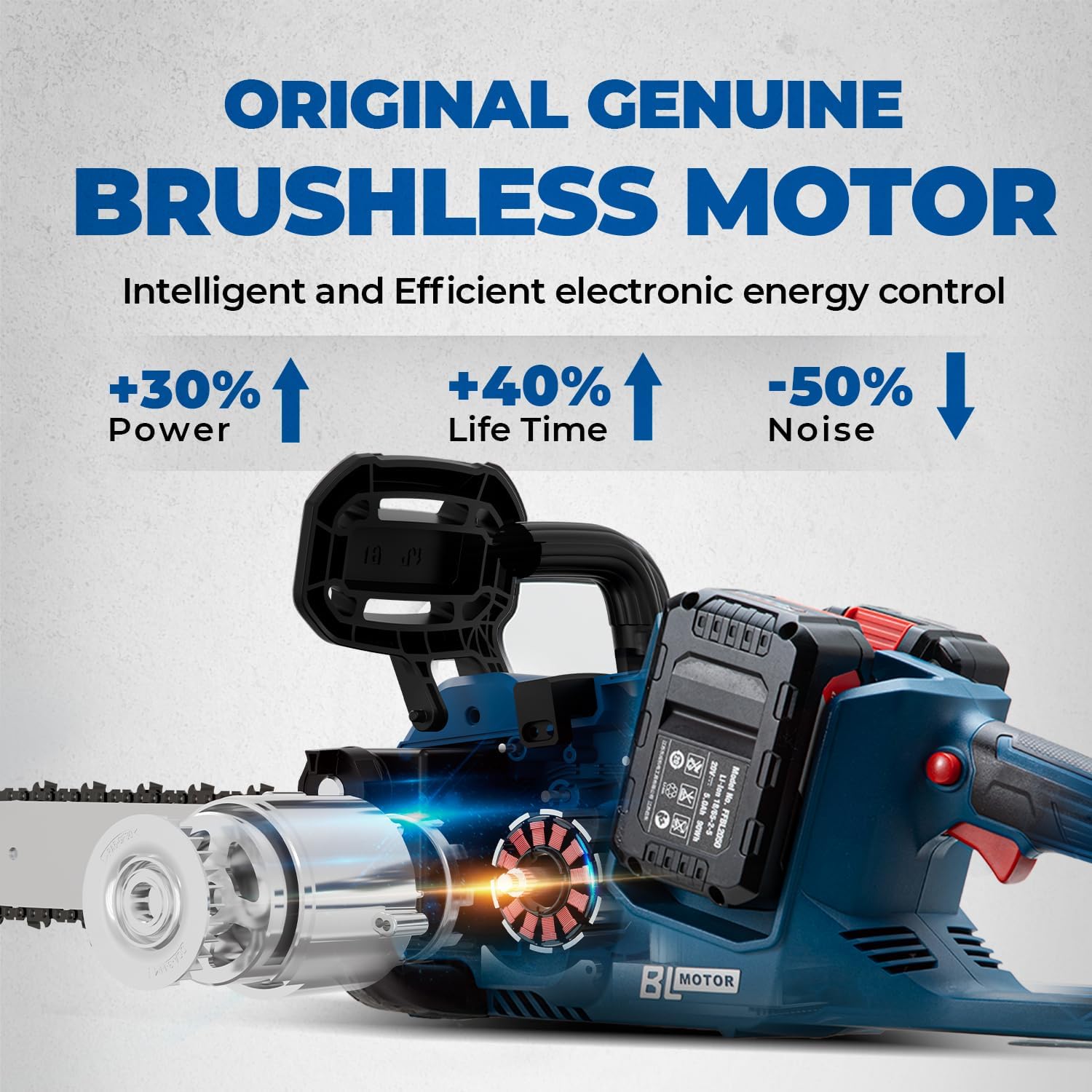 Detalle de Dong Cheng 40V MAX Brushless Cordless Chainsaw 16"
