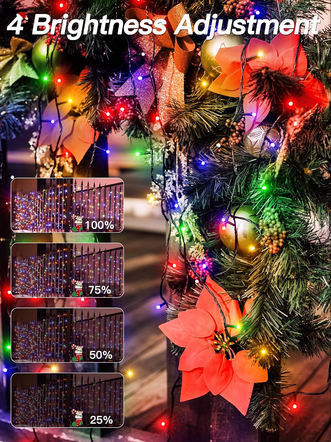 Detalle 2 de Guhope NYA0800J Christmas Lights, 263 ft, 800 Multicolor LEDs, 8 Modes