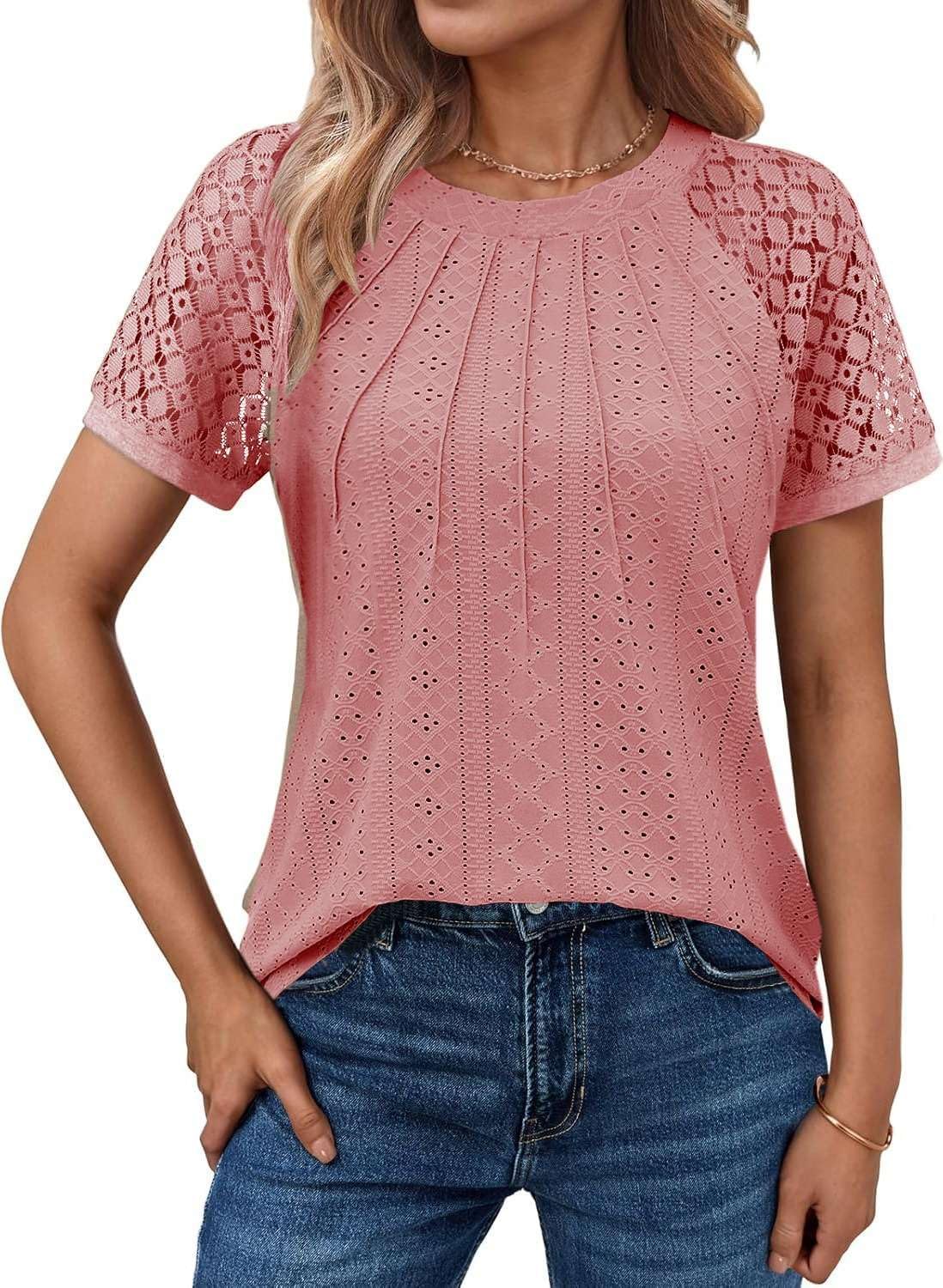 Detalle de Pawate Spitzen Langarmshirt für Damen