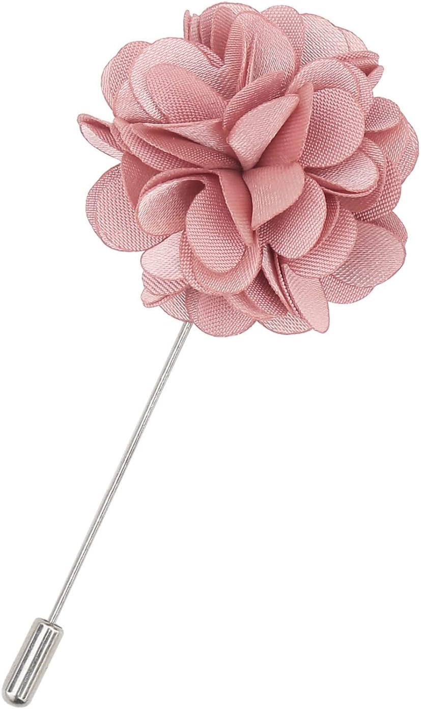 Thumbnail 2 de DQT Men Satin Floral Lapel Pin Boutonniere for Wedding Suit
