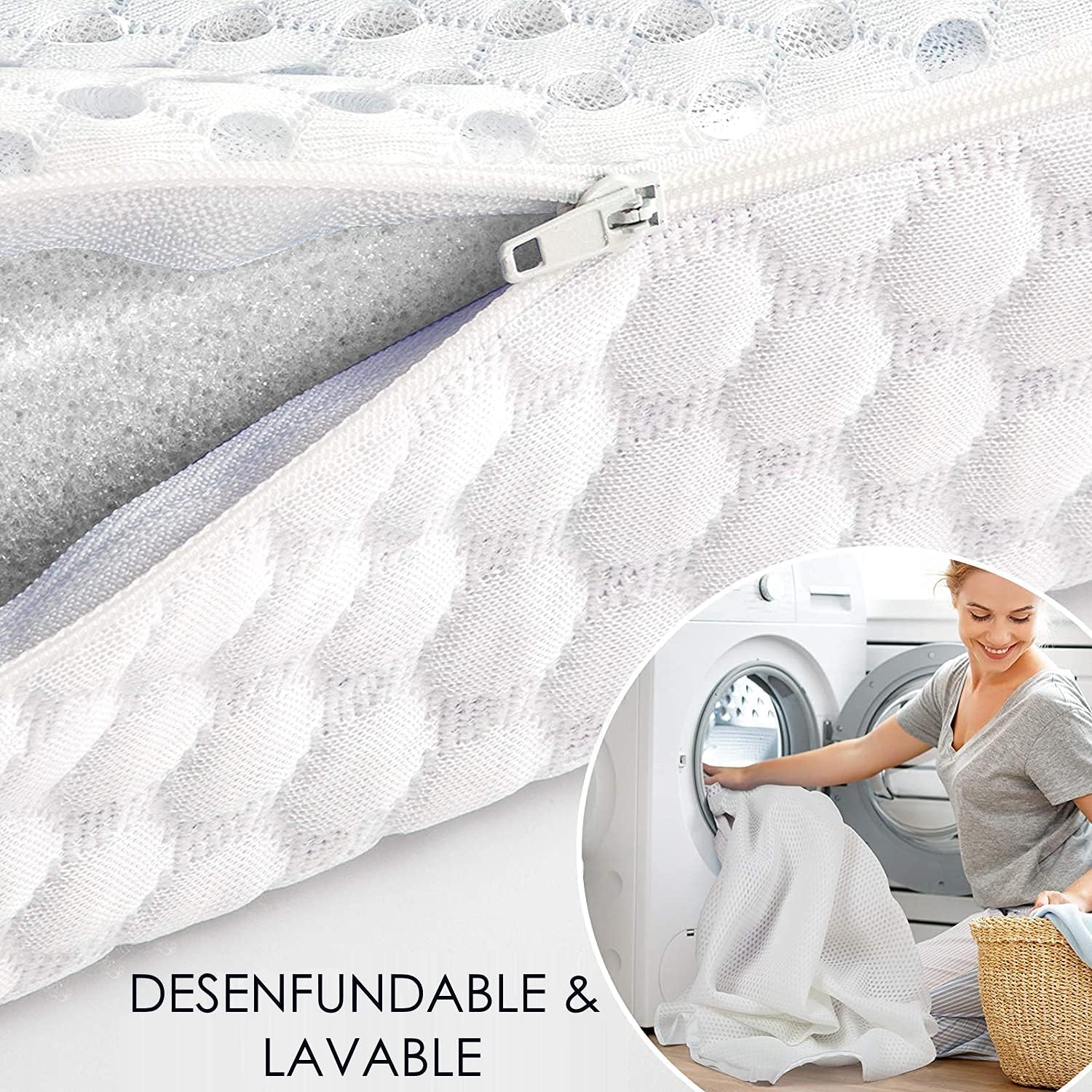 Thumbnail 2 de Copri-materasso in memory foam Nucleo 100% viscoelastico 135x200 (spessore 8) con trattamento Sanitized