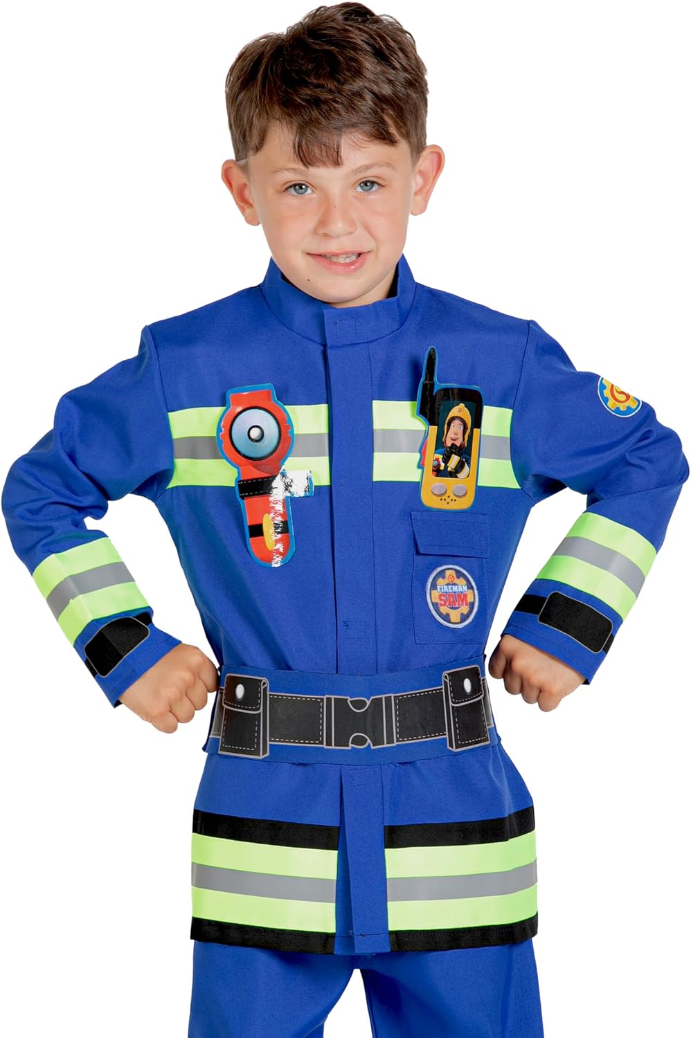 Detalle 2 de Fireman Sam New Uniform – kostium strażaka dla chłopca 5–7 lat z maską