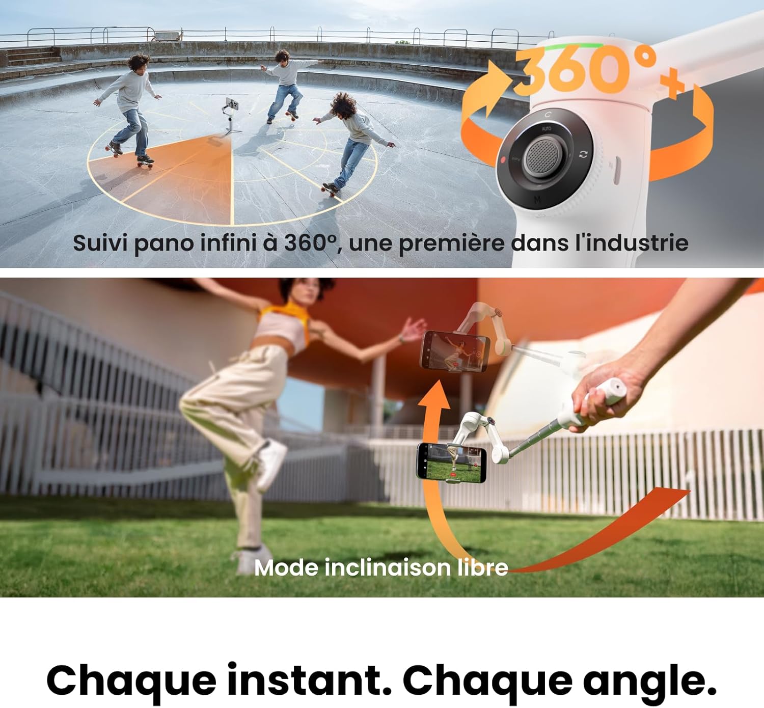 Thumbnail 2 de Insta360 Flow 2 Pro Pack stabilisateur smartphone IA avec suivi natif iPhone/Android