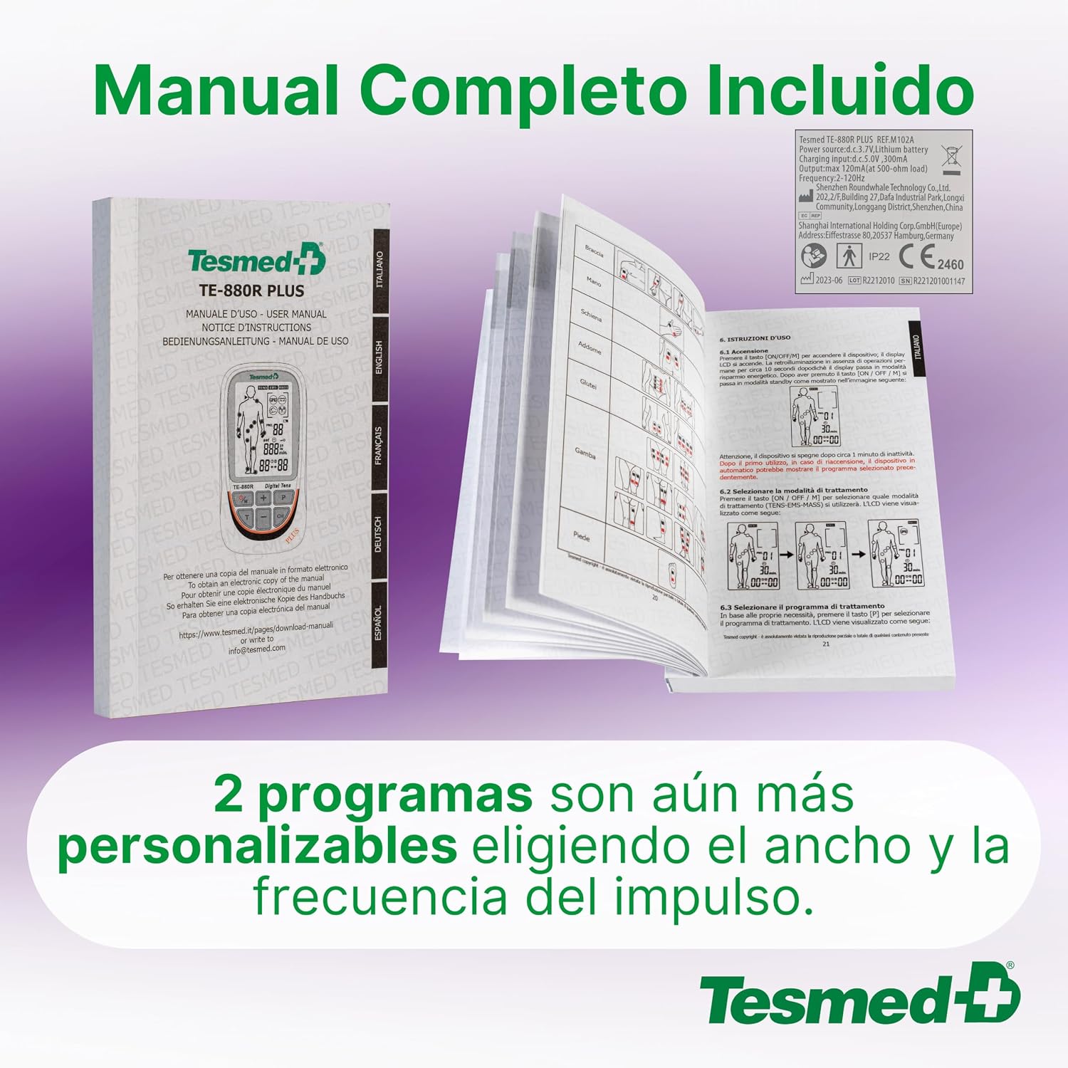 Thumbnail 5 de TESMED TE-880R Plus electroestimulador 73 programas