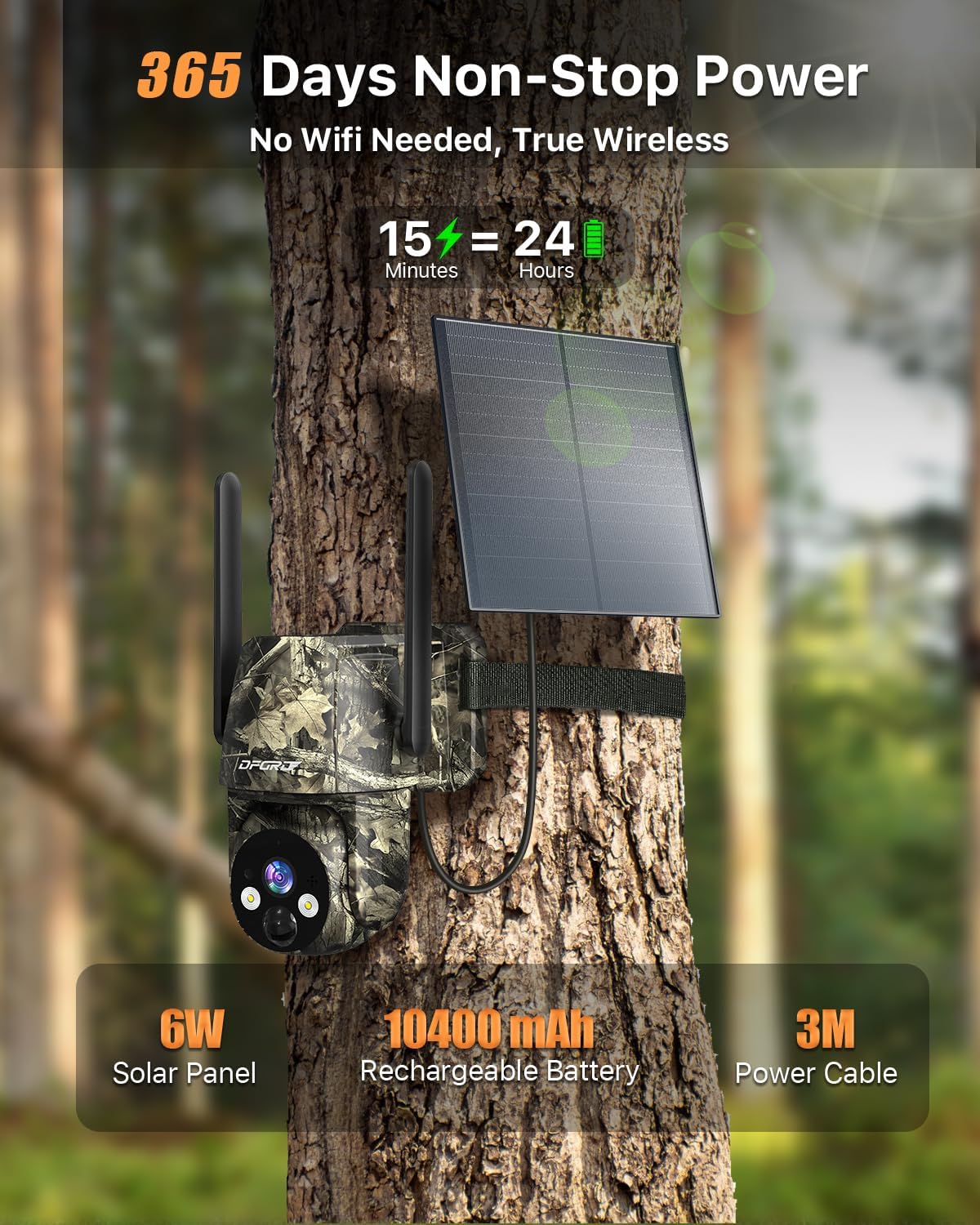 Thumbnail 5 de DFGRD 4G LTE Cámara Vigilancia Solar 10400mAh