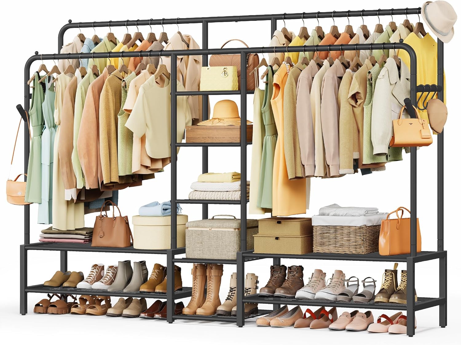 Thumbnail 6 de SONGMICS Heavy Duty Clothes Rail with 7 Shelves and Double Hanging Rods (HSR182B01)