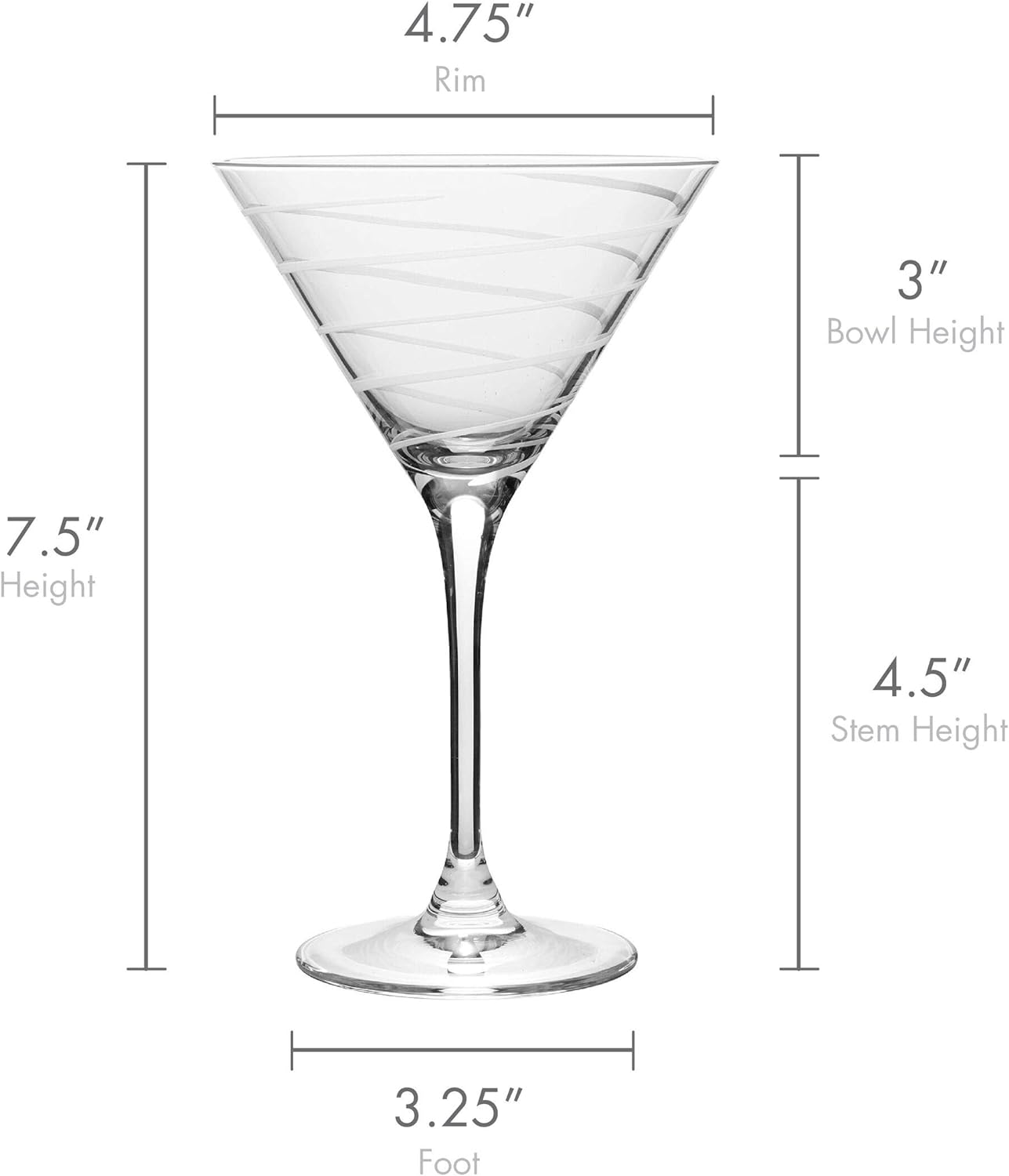 Thumbnail 2 de Mikasa Cheers 10-Ounce Martini Glasses (Set of 4) with Fun Etched Designs