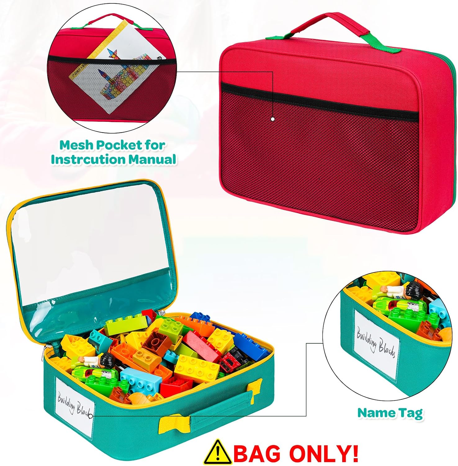 Detalle 2 de Toy storage bags, 12.6 × 3.9 × 8.6 in