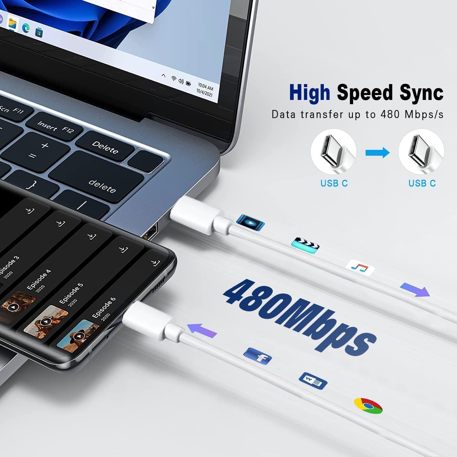 Thumbnail 4 de 96W USB C Super Fast Charger for MacBook Pro/Air and USB-C Devices