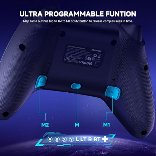 Detalle de ECHTPower Controller per Switch/Switch 2: wireless, LED, turbo e tasti programmabili con joystick LED