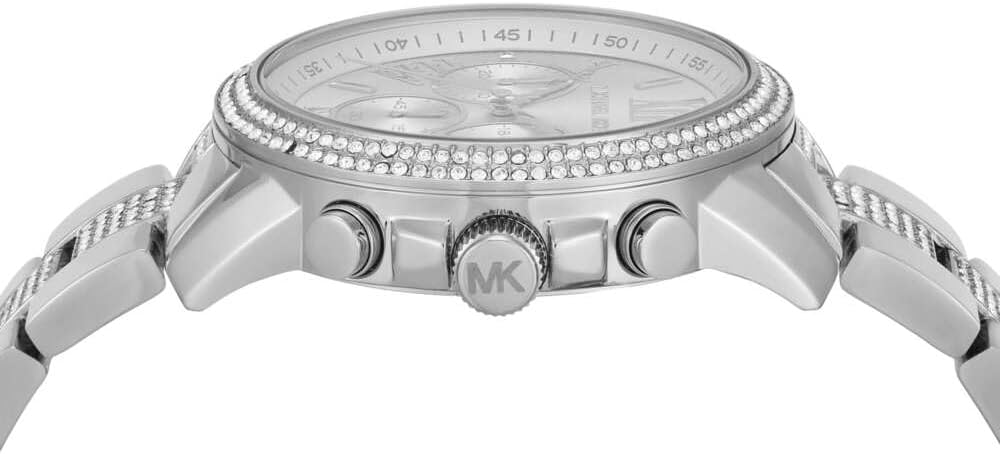 Detalle de Michael Kors Brynn Damen-Uhr – Quarz-Chronograph, Edelstahlarmband, 40 mm