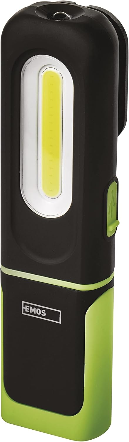 Detalle de EMOS P4537 ładowana lampa robocza LED 330 lm z magnesem, klipsem i hakiem