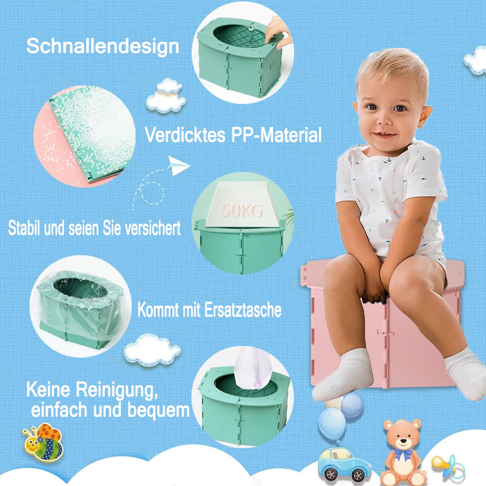 Detalle de Faltbares Töpfchen für Kinder – Tragbare Baby-Toilette unterwegs