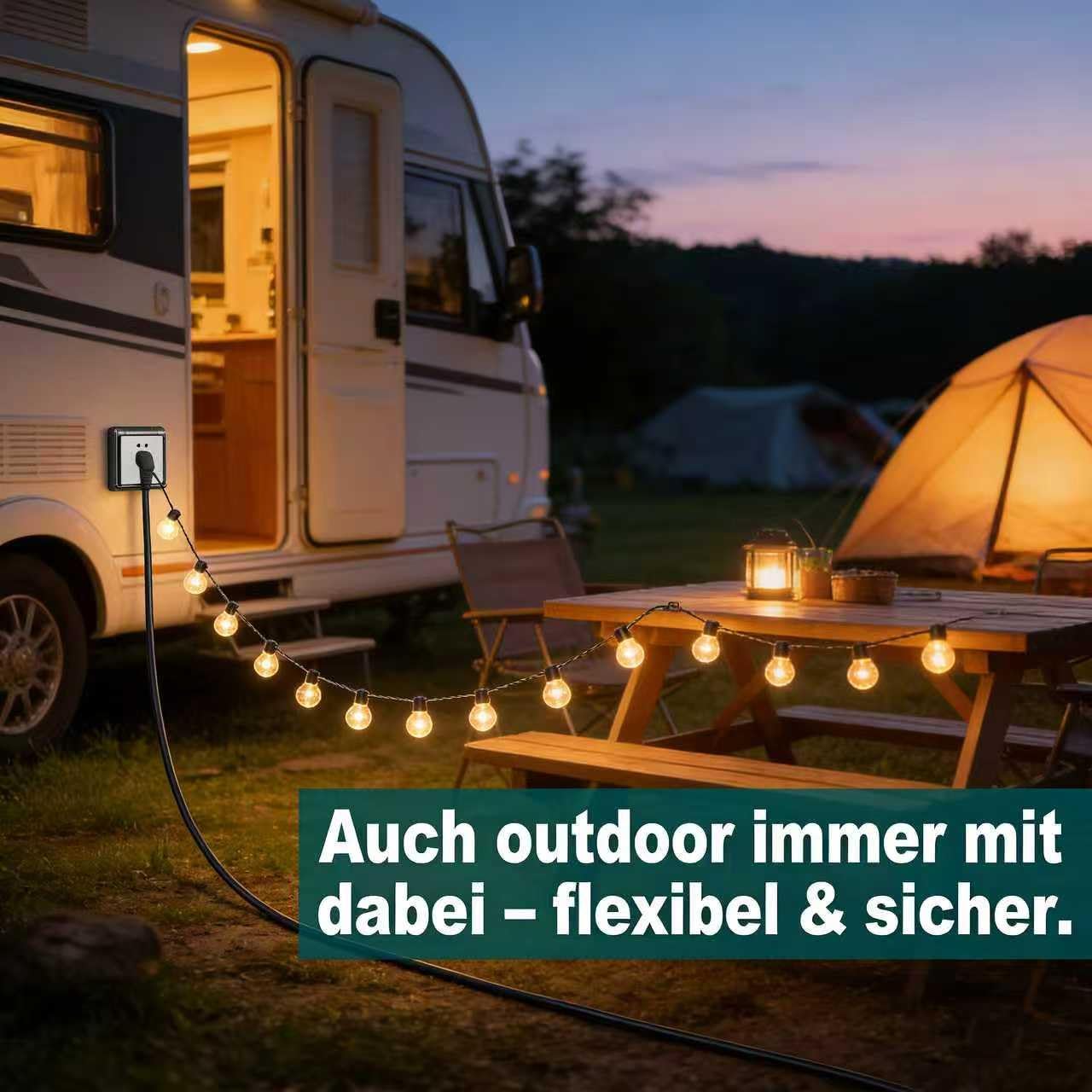 Detalle 2 de ZHIVEMEi Verlängerungskabel 5 m mit 3 Steckdosen – IP44 wetterfest