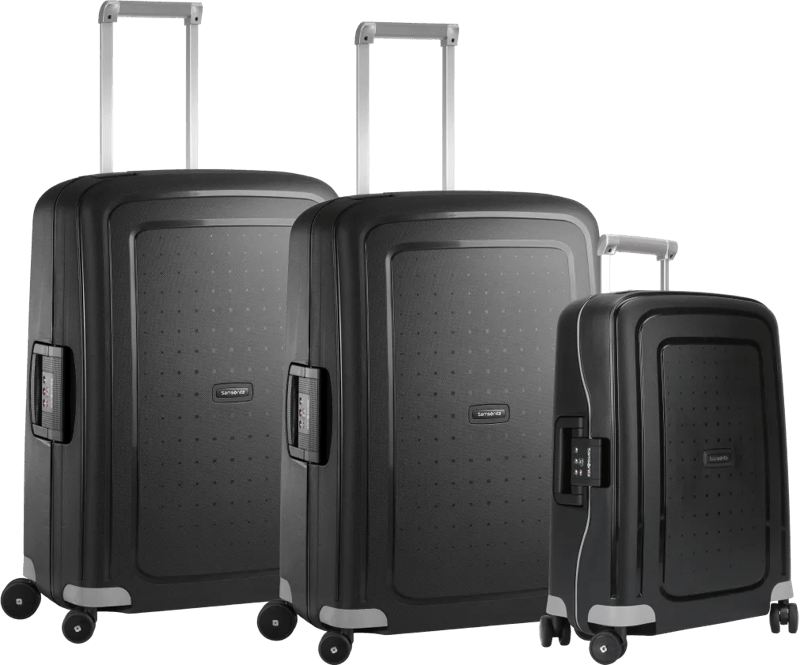 Detalle de Samsonite S'Cure Spinner 69 + 69 + 55 cm Black Kofferset