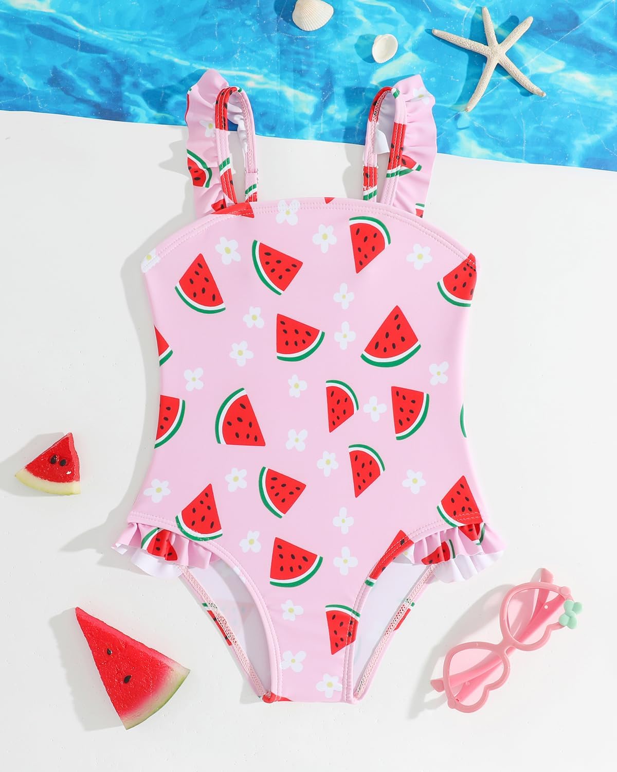 Detalle 2 de FishingDino Toddler Girls Swimming Costume 1-6T – Adorable, adjustable, quick-dry one-piece