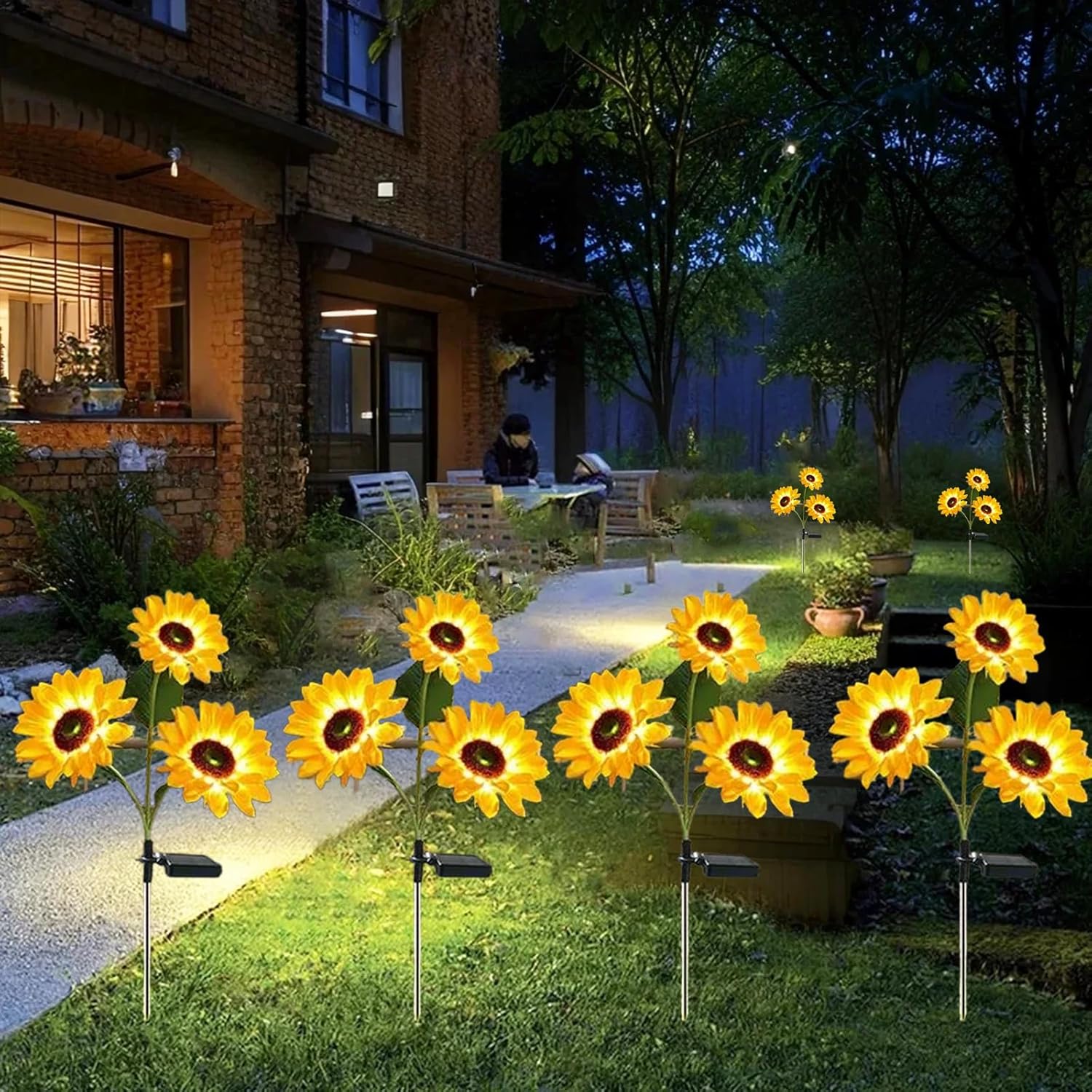 Thumbnail 4 de Hqynss upgraded solar sunflower garden lights (2-pack) with IP65 waterproof design