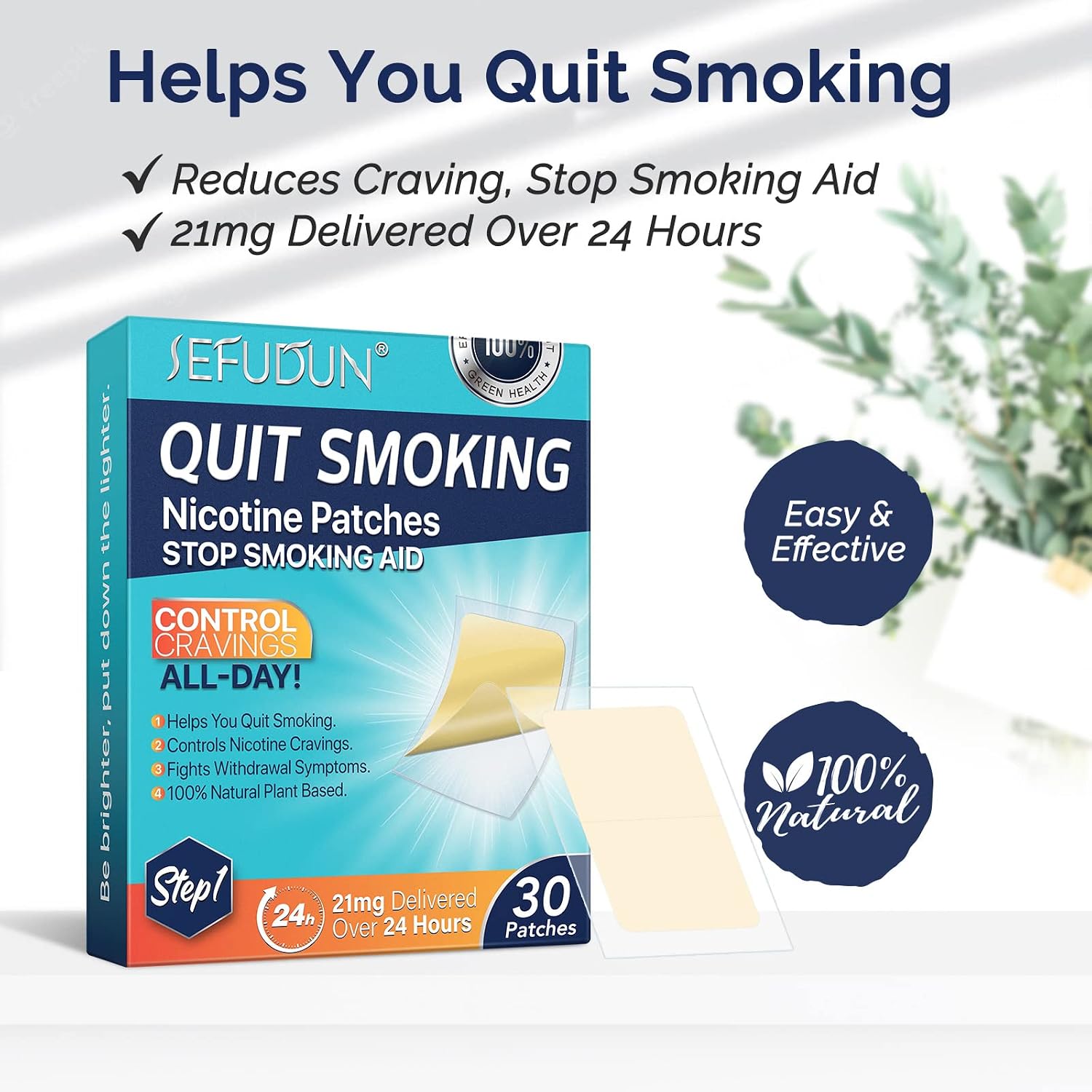 Detalle 2 de Valleylux Step 1 Nicotine Patches, 21 mg over 24 Hours, 30 Count