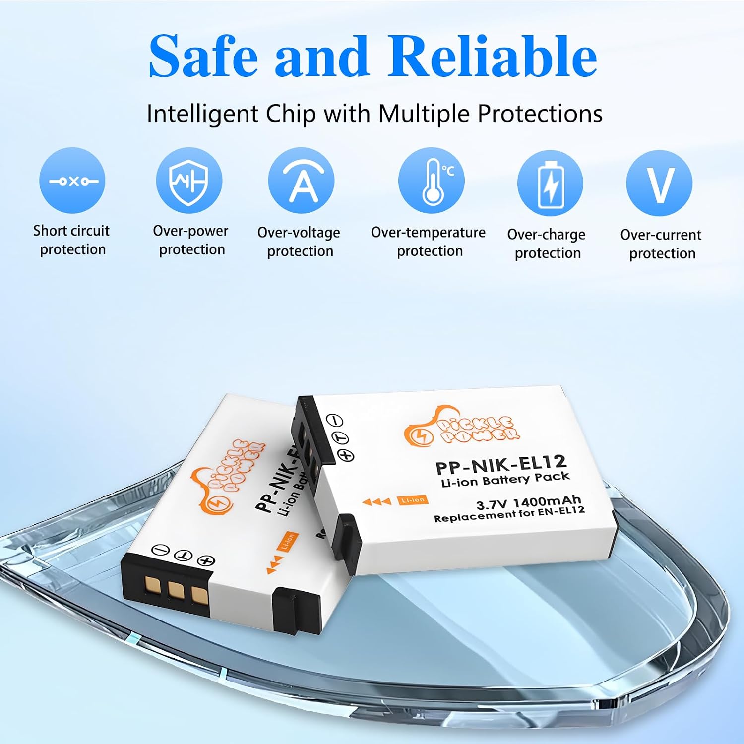 Detalle de Pickle Power EN-EL12 2-Pack Battery with Charger for Nikon Cameras