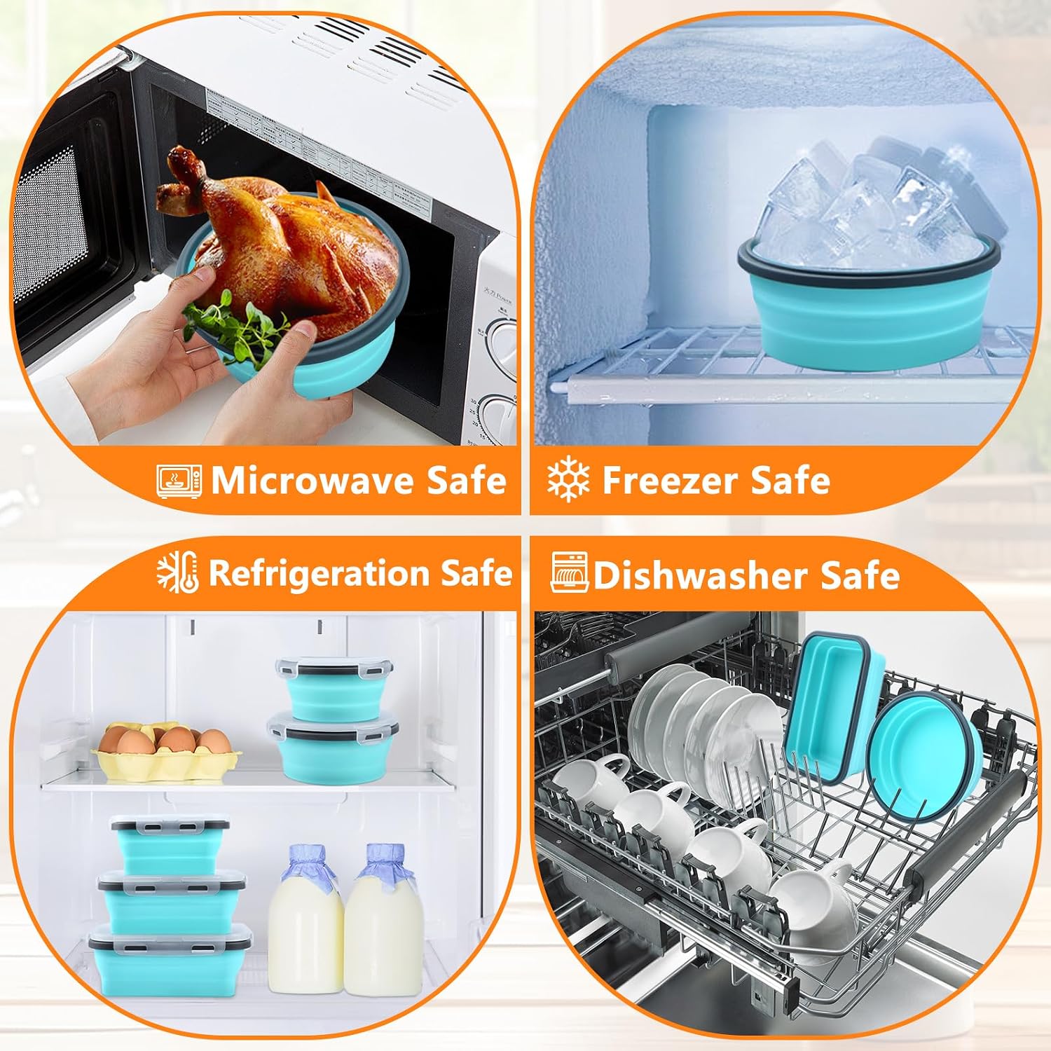 Detalle 2 de Swihorab Collapsible Food Storage Containers, Silicone