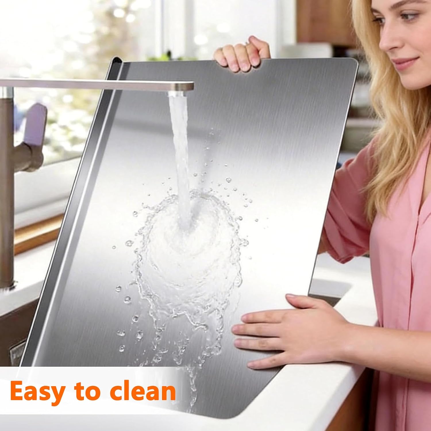 Thumbnail 6 de Jnfmiler Stainless Steel Cutting Board, Reversible 304 Steel, 40 x 50 cm