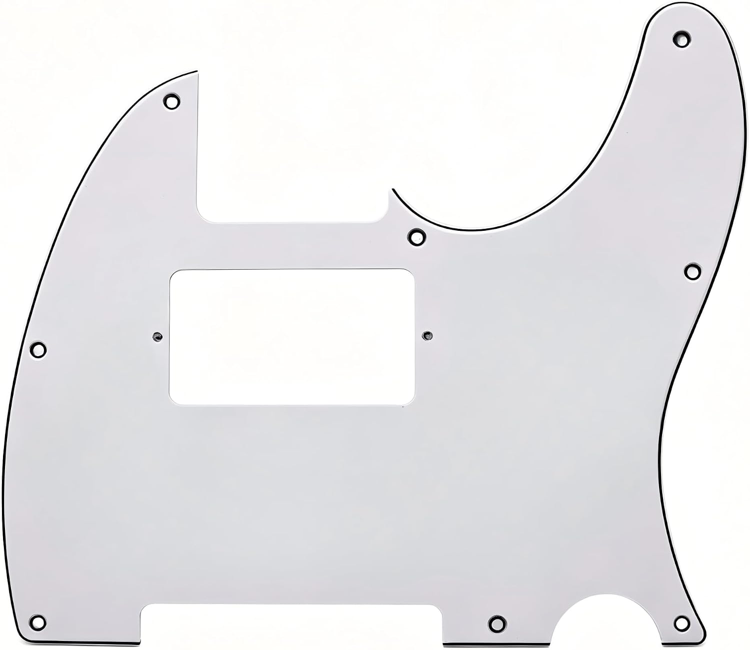 VizEx Zevo VZ-030-White3Ply-Full 8-Hole Telecaster Humbucker Pickguard, White 3-Ply