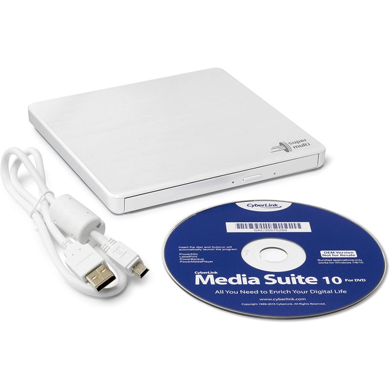 Detalle 2 de LG Ultra Slim GP60NW60 Grabador DVD externo USB blanco 💽