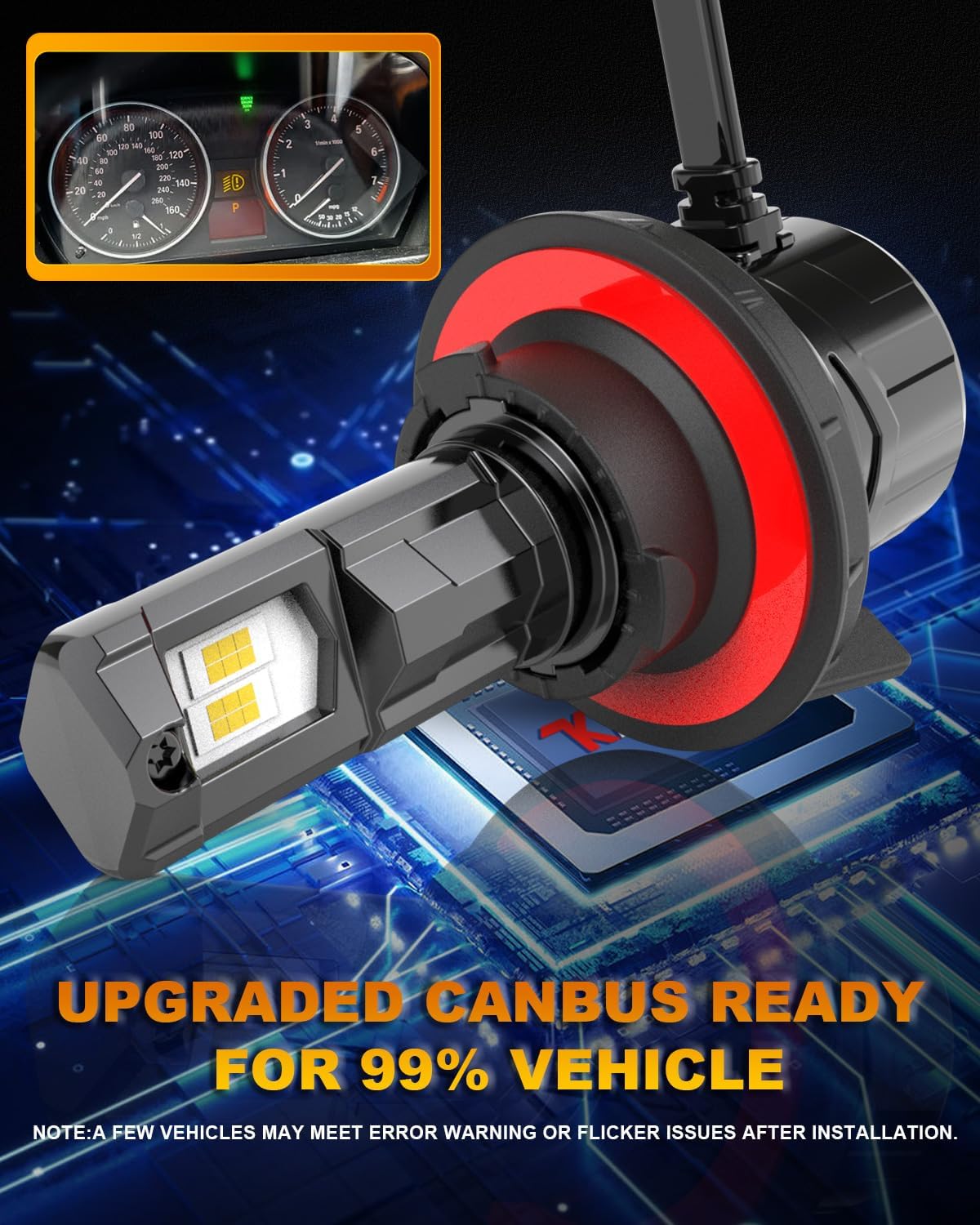 Thumbnail 6 de KATUR H13 LED Headlight Bulbs 120W 30000LM – 1:1 Plug & Play, 6000K Xenon White (Pack of 2)