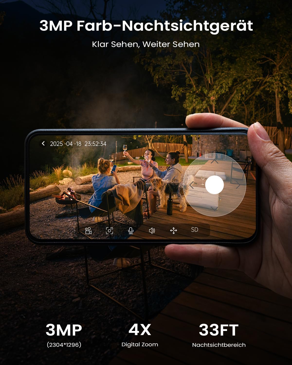 Thumbnail 6 de ieGeek 2K Solarpowered Außen-Überwachungskamera S5 mit 360° PTZ, WLAN und PIR