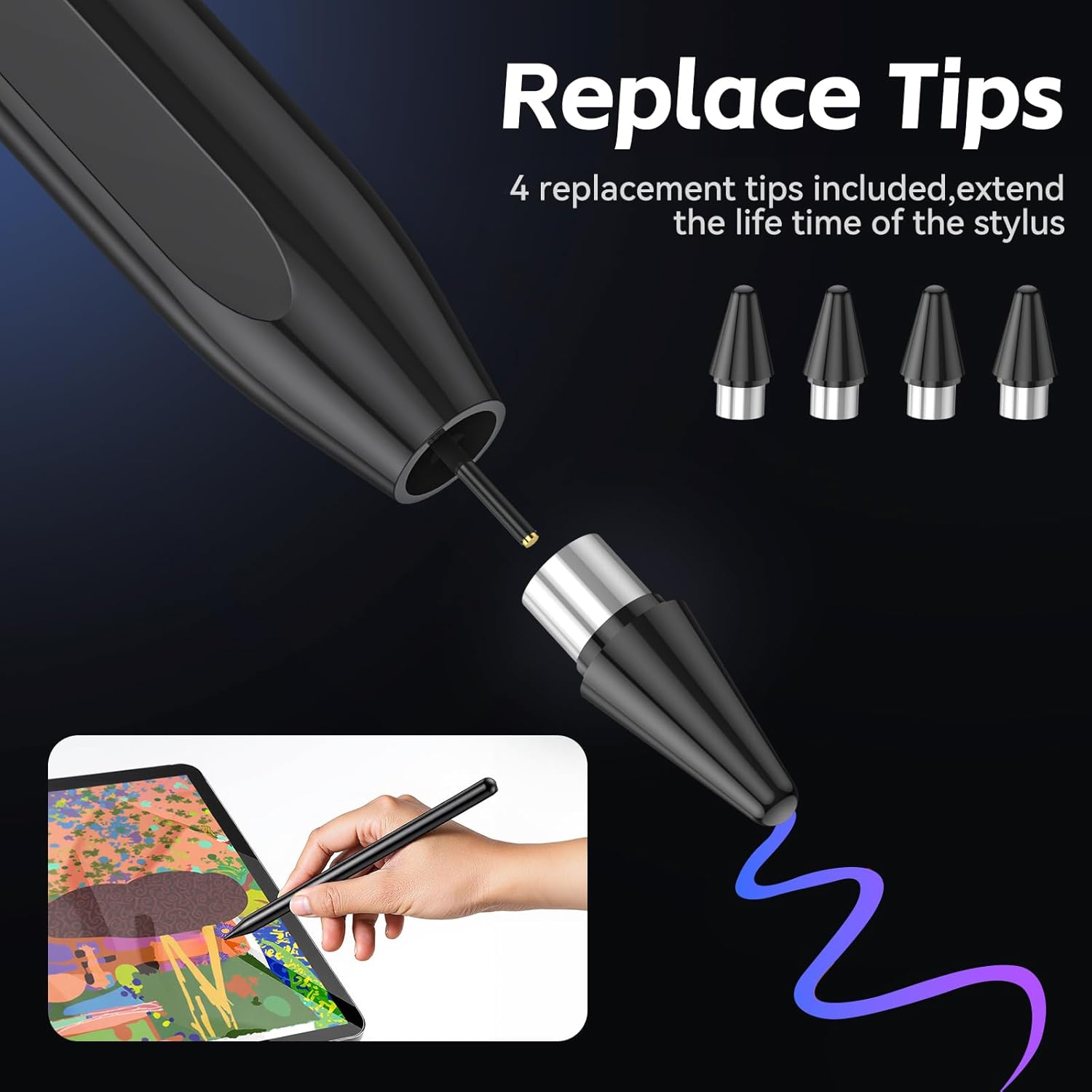 Thumbnail 1 de Kenkor Tablet Pen for Samsung Galaxy A9/A9+ with 4 Tips – Magnetic, Quick-Charge Stylus for Android