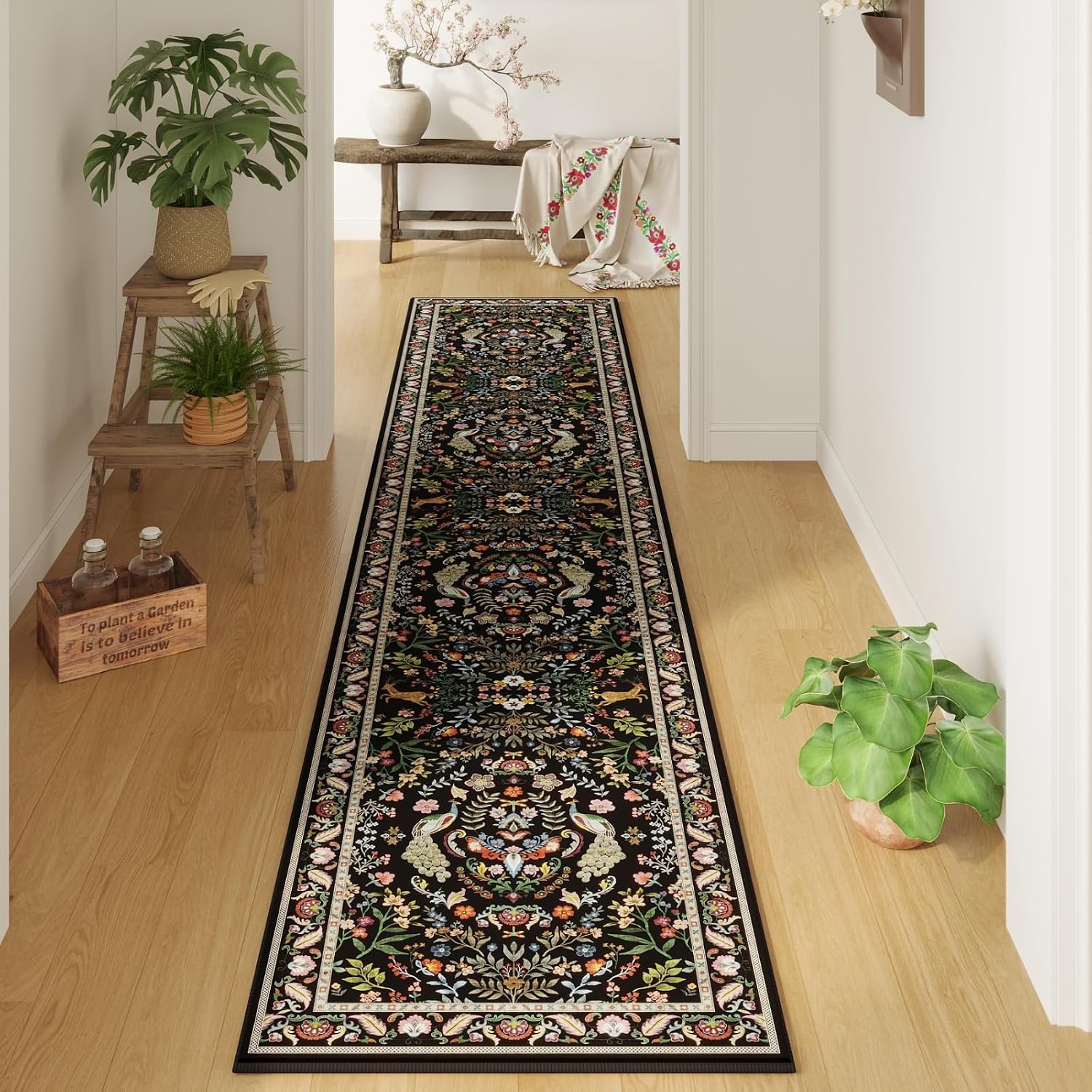 Thumbnail 2 de Runner Rug Washable 2'x10' Floral Kitchen Runner 🏠