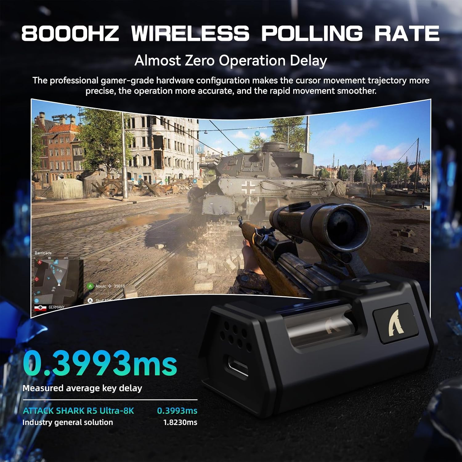 Detalle 2 de ATTACK SHARK R5 Ultra Gaming-Maus 42000 DPI