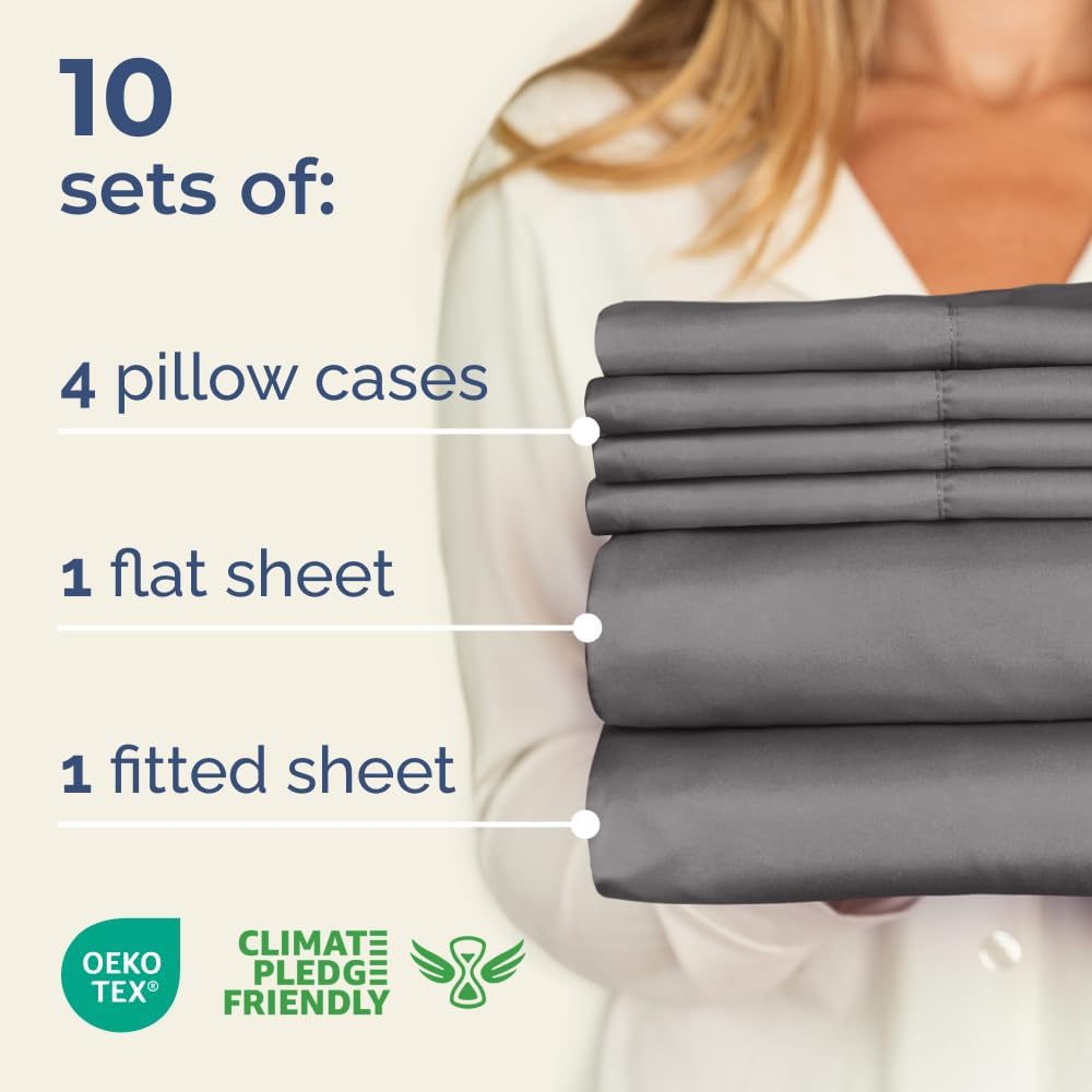 Thumbnail 1 de Queen 6 Piece Sheet Set – Comfy, Breathable & Cooling in Dark Grey