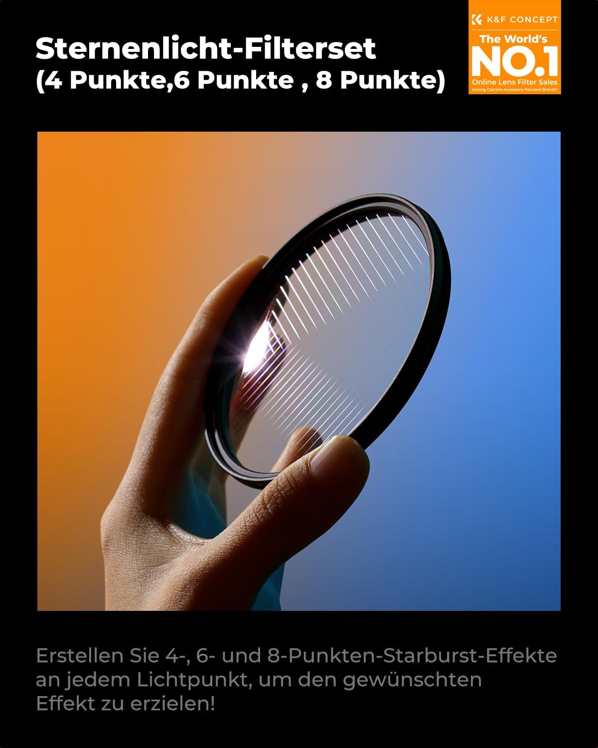 Detalle 2 de K&F CONCEPT 67mm Sternfilter 3er-Set