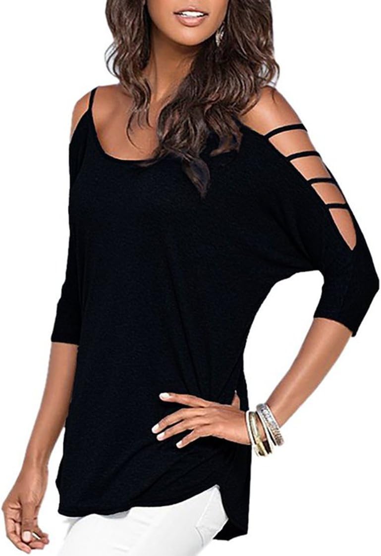Detalle 2 de Jar of Love Women's Double Cold-Shoulder Knit Top (3/4 Sleeve)