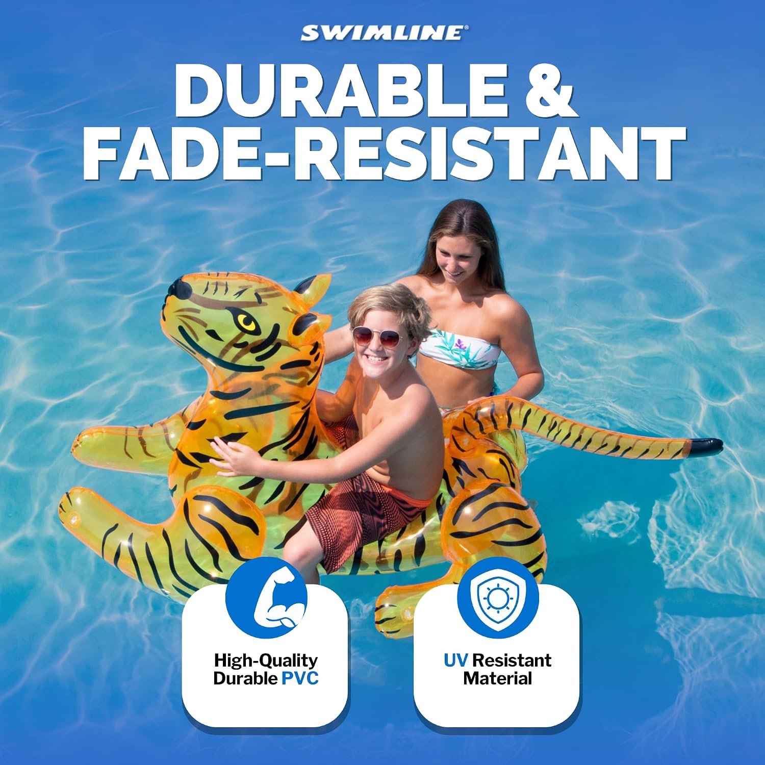 Detalle de Swimline オリジナル イルカ型プールフロート 乗って楽しむ大型インフレータブル