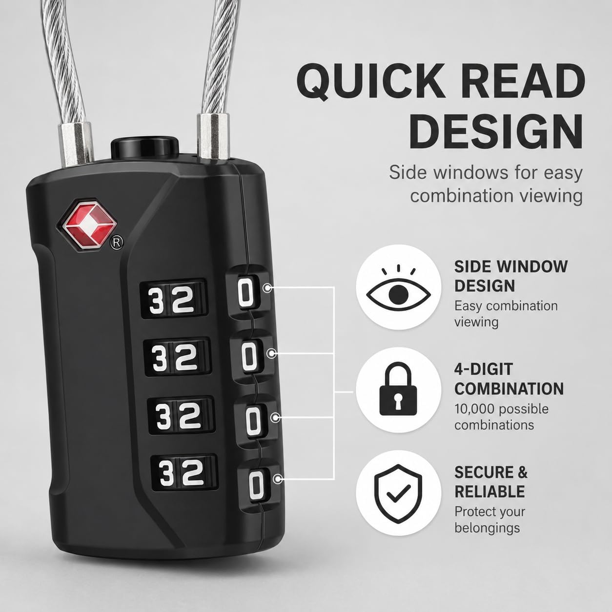 Thumbnail 2 de Diyife TSA Luggage Locks – 2 Pack Long Shackle 4-Digit Code