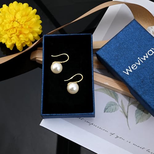 Thumbnail 6 de Weviway 14K Gold Plated Pearl Drop Earrings for Women